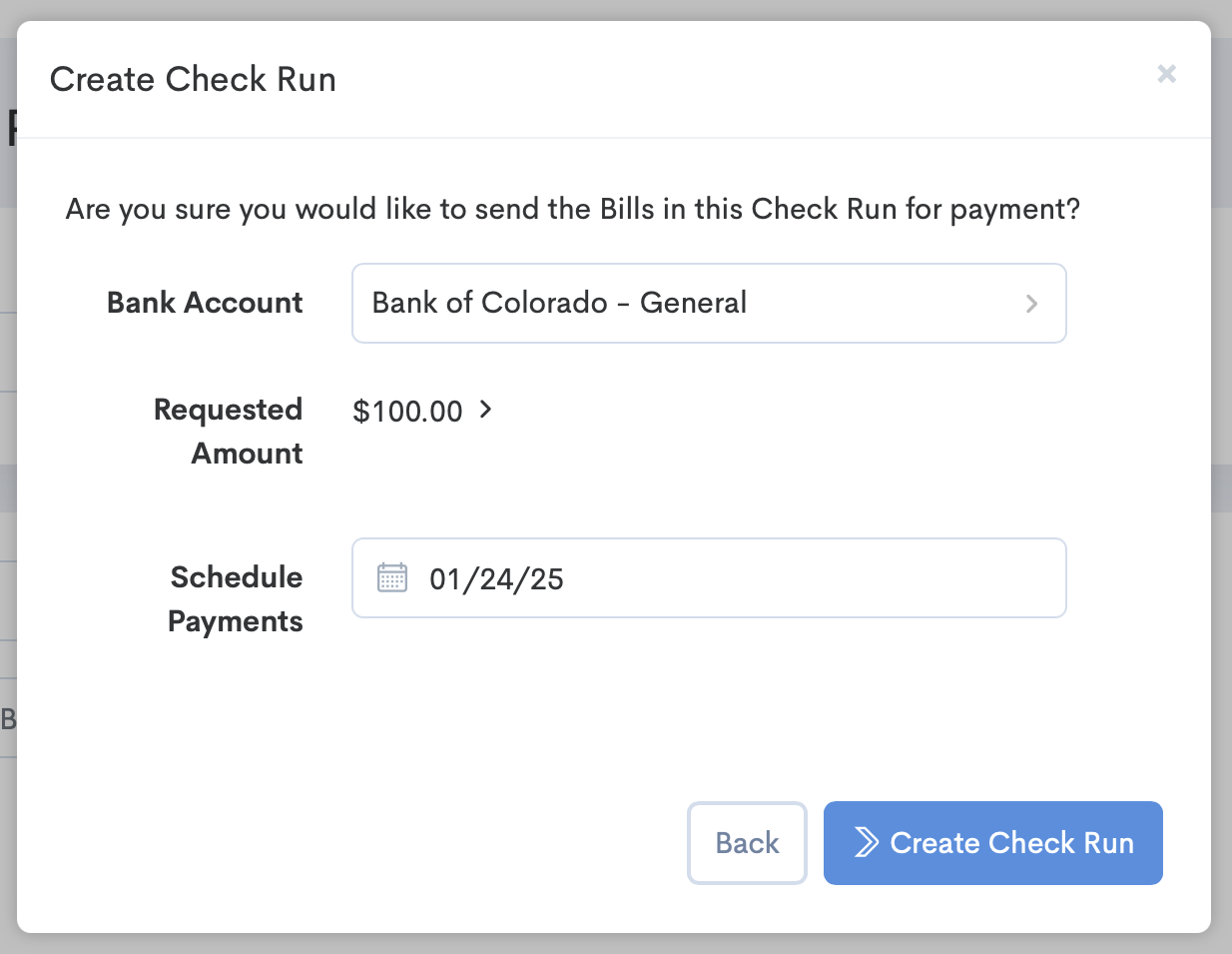 PERFORMING A CHECK RUN (NO AUTHORIZATION REQUIRED)