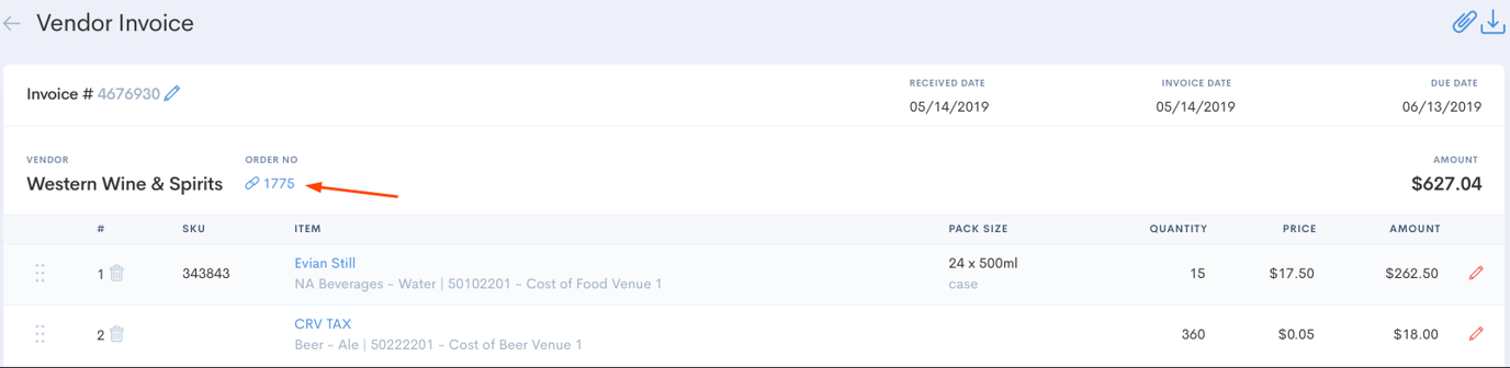 Link Order LINKING VENDOR INVOICE TO ORDERS
