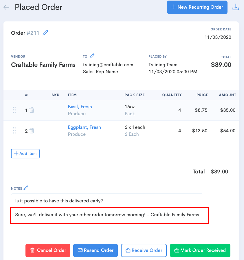 MANAGING ORDERS AS A VENDOR