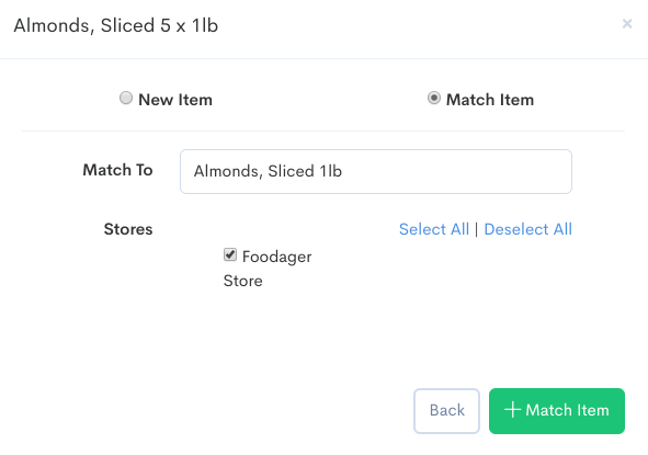 MATCHING COMMISSARY PRICE LIST ITEMS OR BATCHES AT DIRECTOR